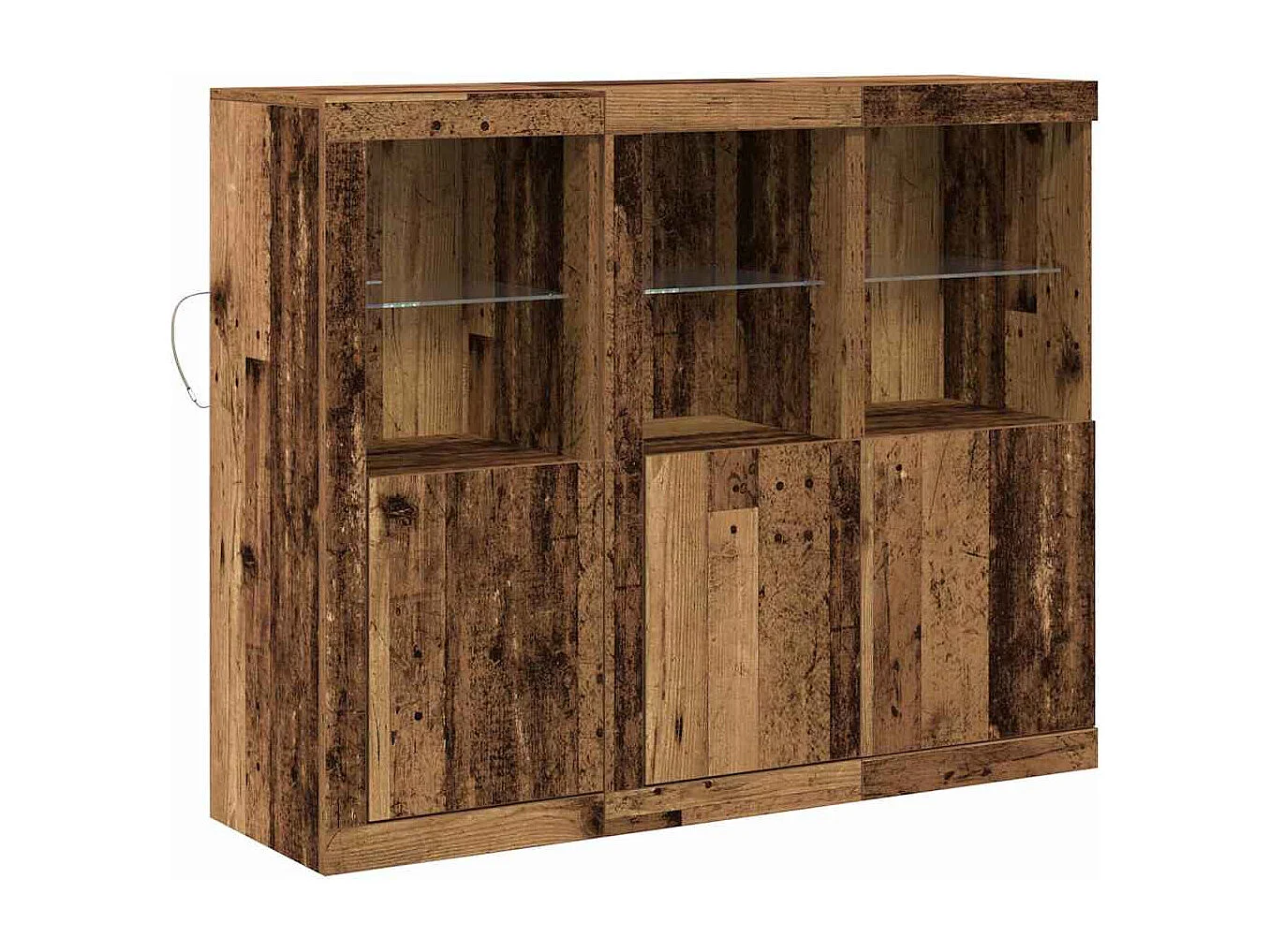 Buffet 3 pcs Bois ancien 123 x 37 x 100 cm Bois d'ingénierie