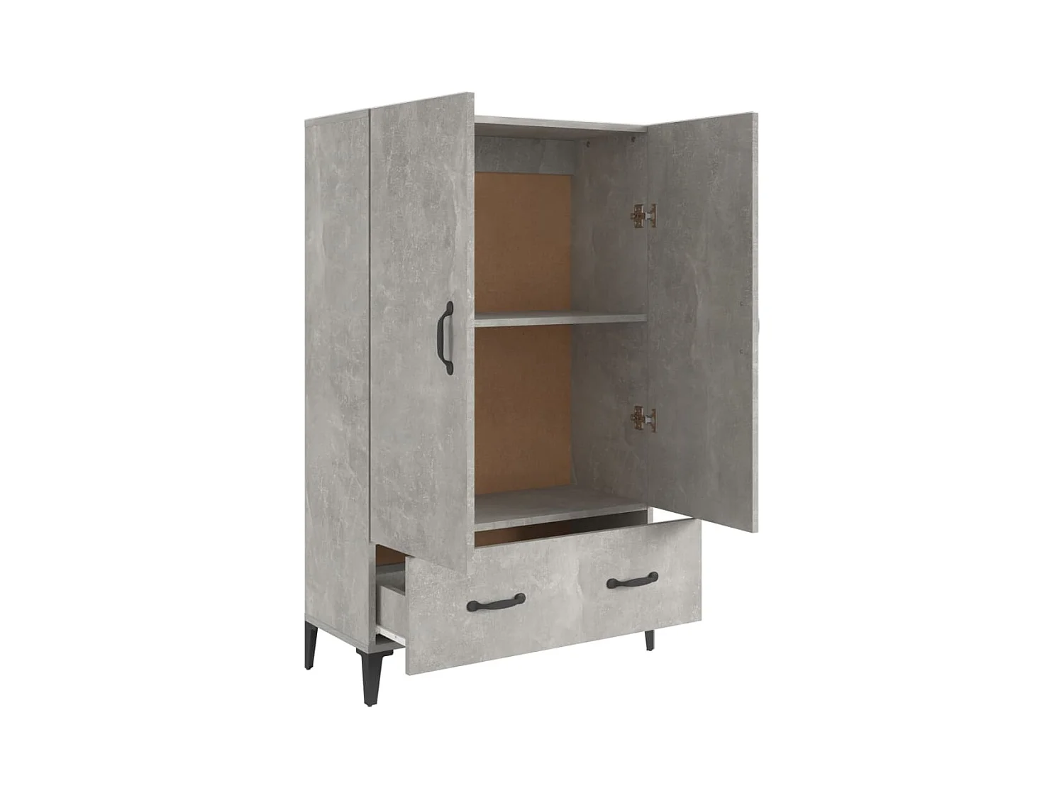 Hoge dressoir Betongrijs 70x31x115 cm Technisch hout