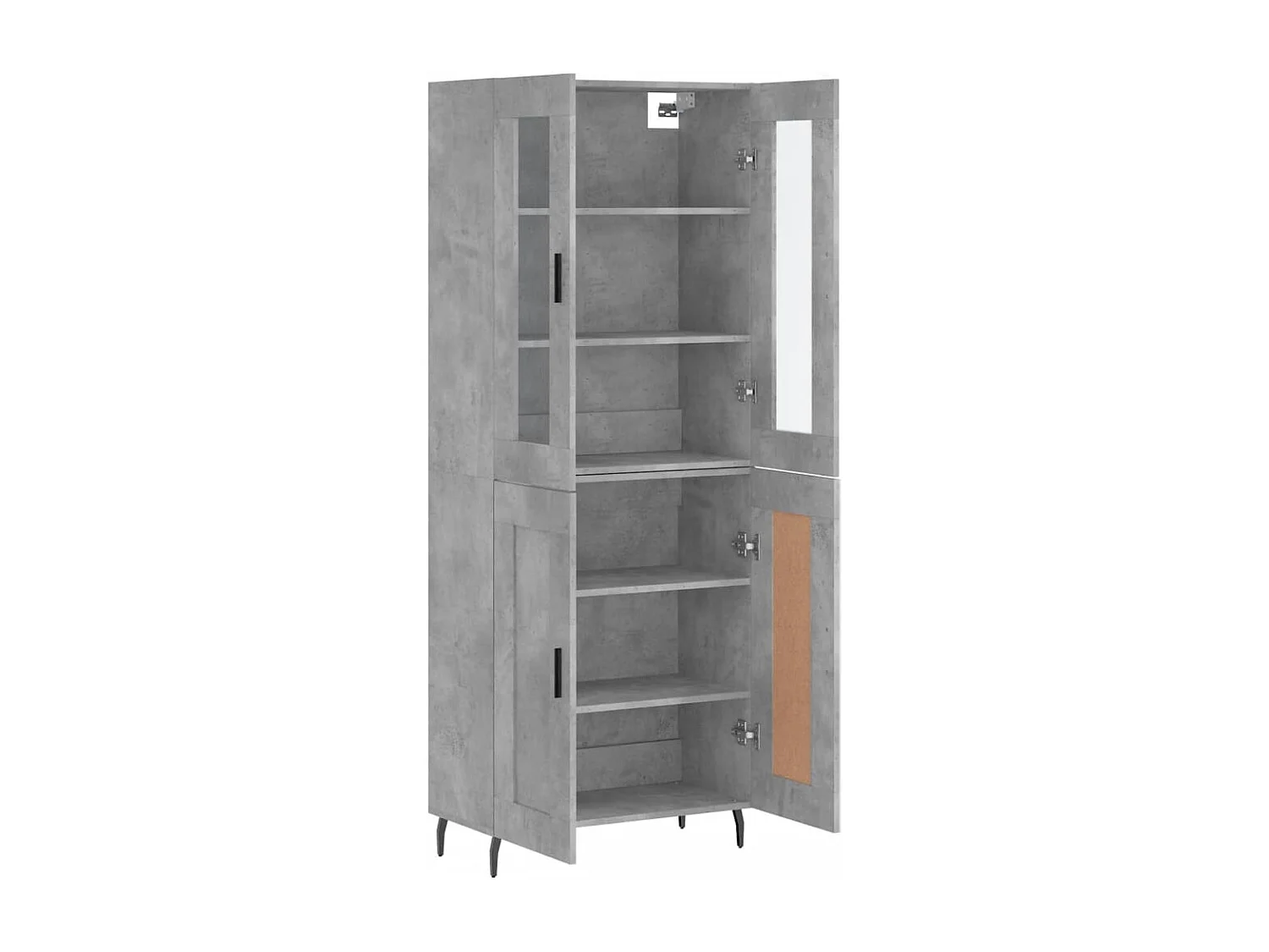 Hoge dressoir Betongrijs 69,5x34x180 cm Technisch hout