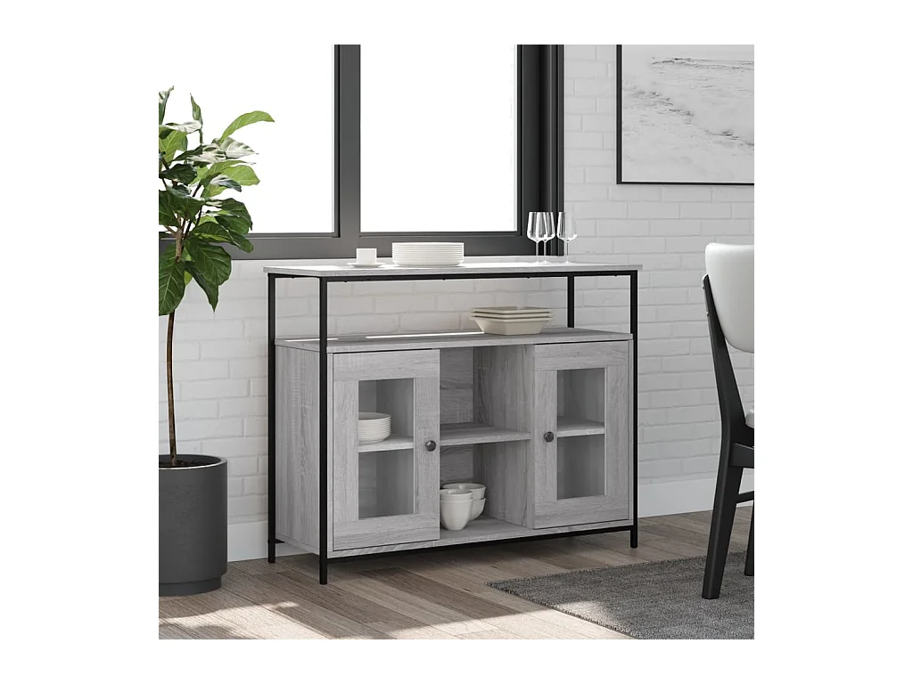 Buffet sonoma gris 100x35x80 cm bois d'ingénierie