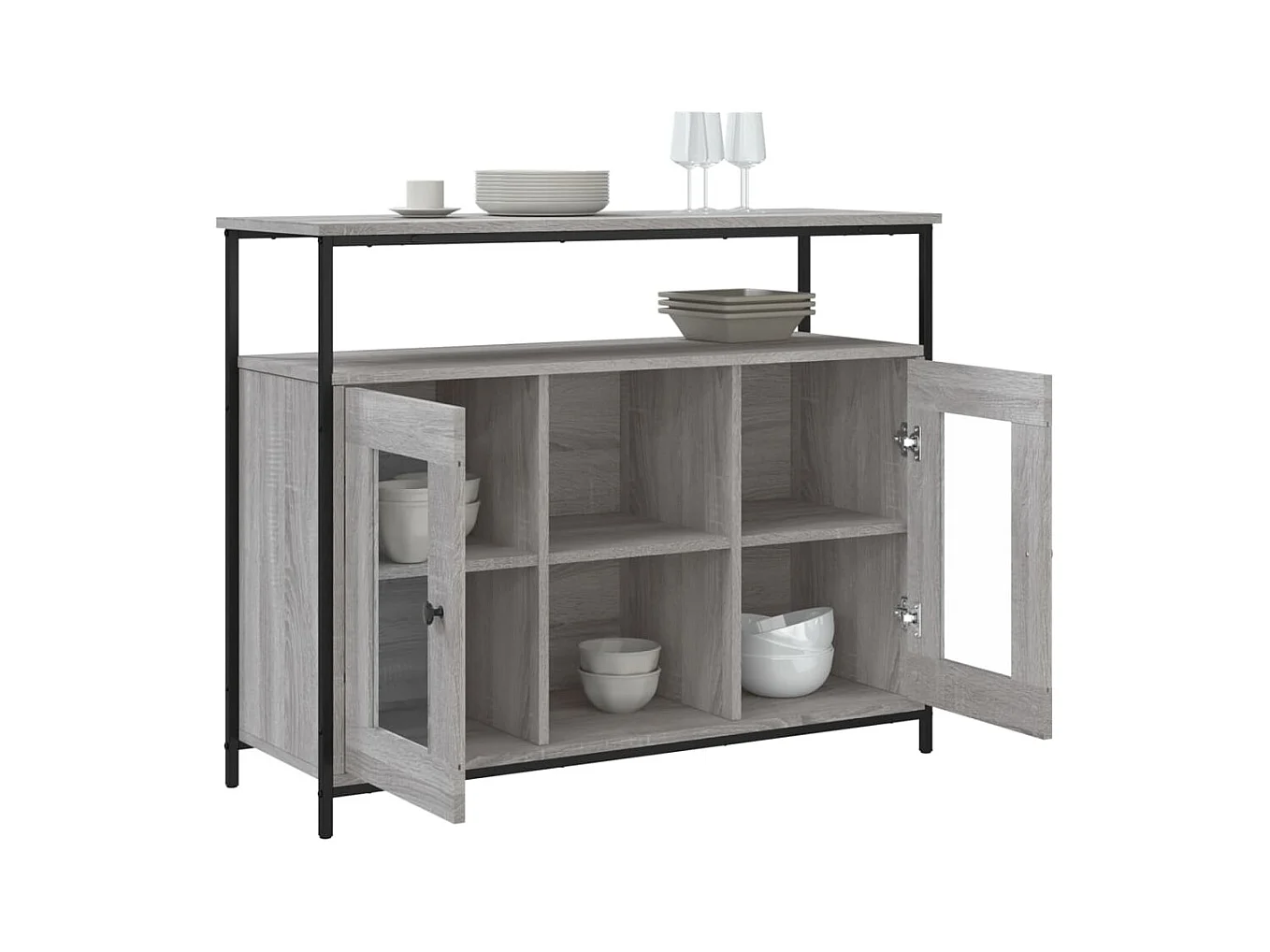 Buffet sonoma gris 100x35x80 cm bois d'ingénierie