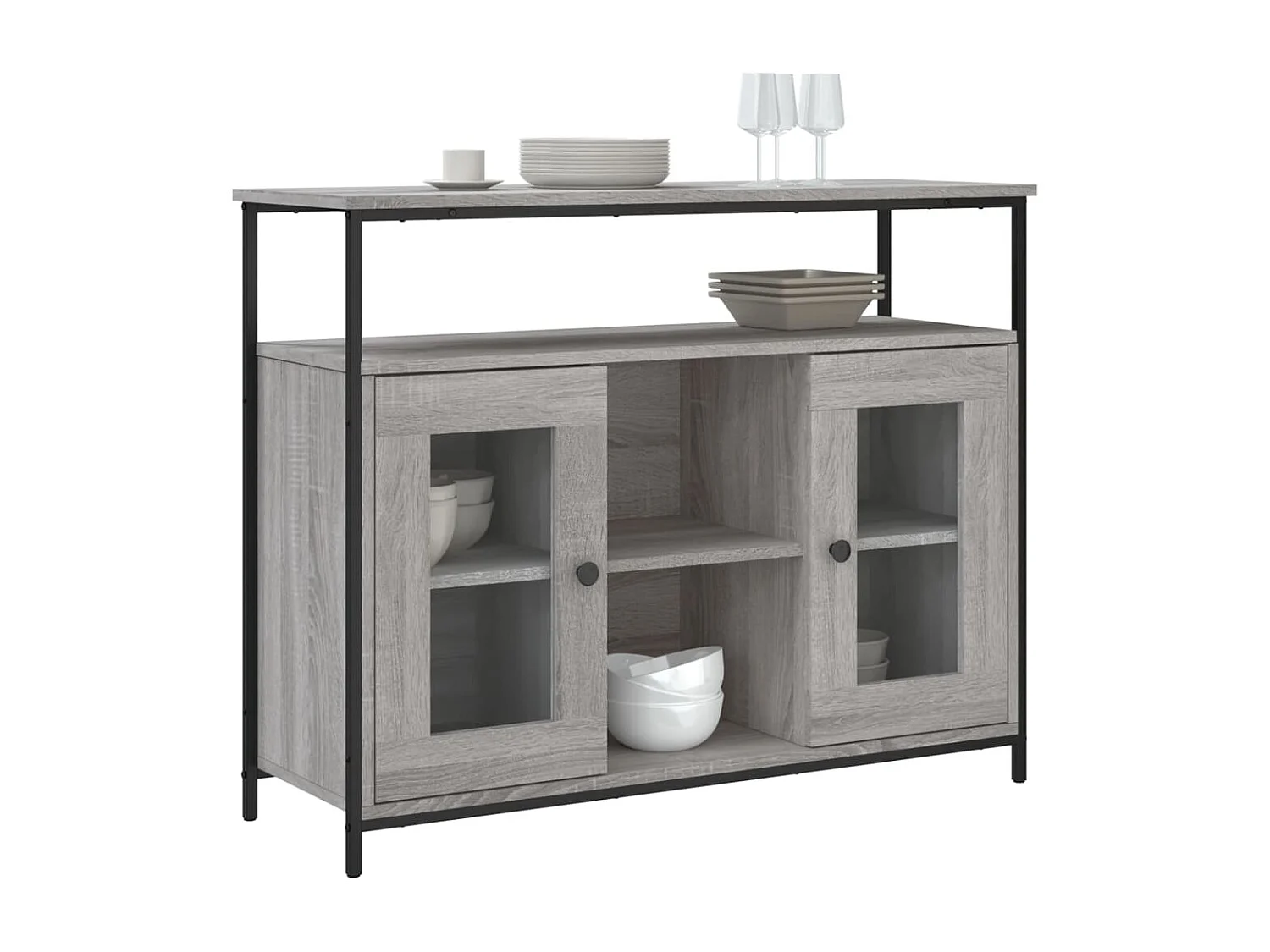 Credenza grigia Sonoma 100x35x80 cm in legno ingegnerizzato