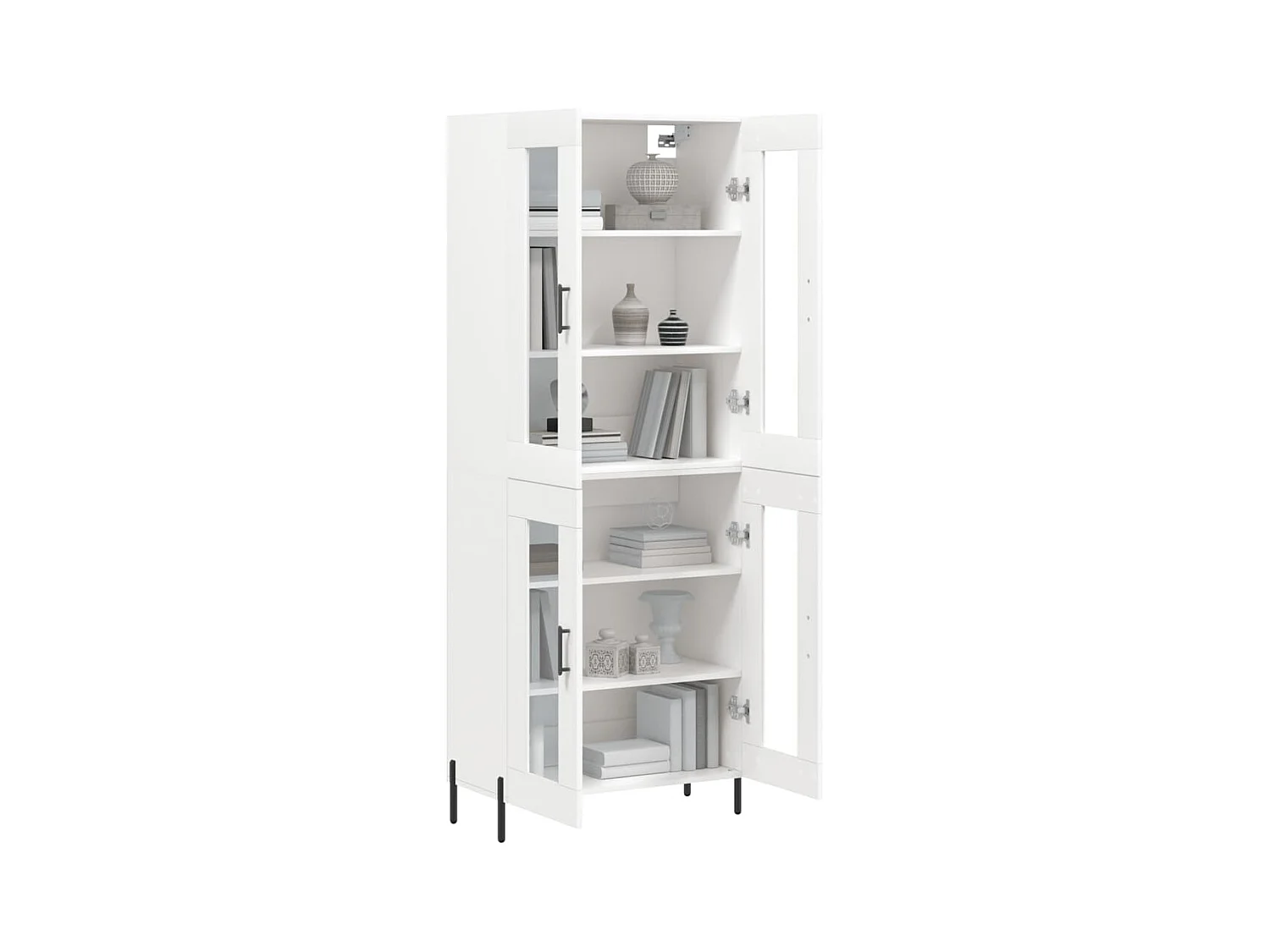 Wit hoog dressoir 69,5x34x180 cm Technisch hout