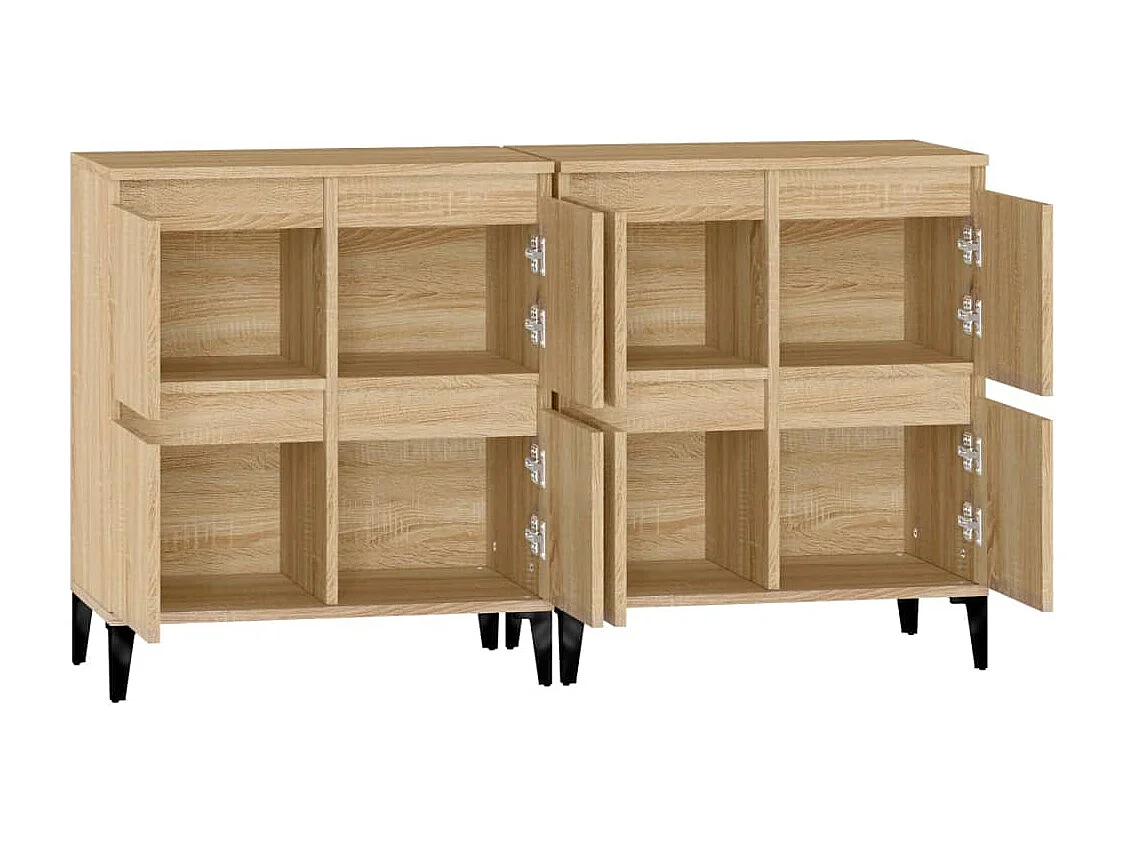 Buffets 2 pcs chêne sonoma 60x35x70 cm bois d'ingénierie