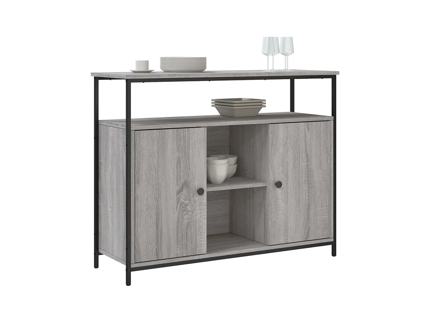 Buffet sonoma gris 100x35x80 cm bois d'ingénierie