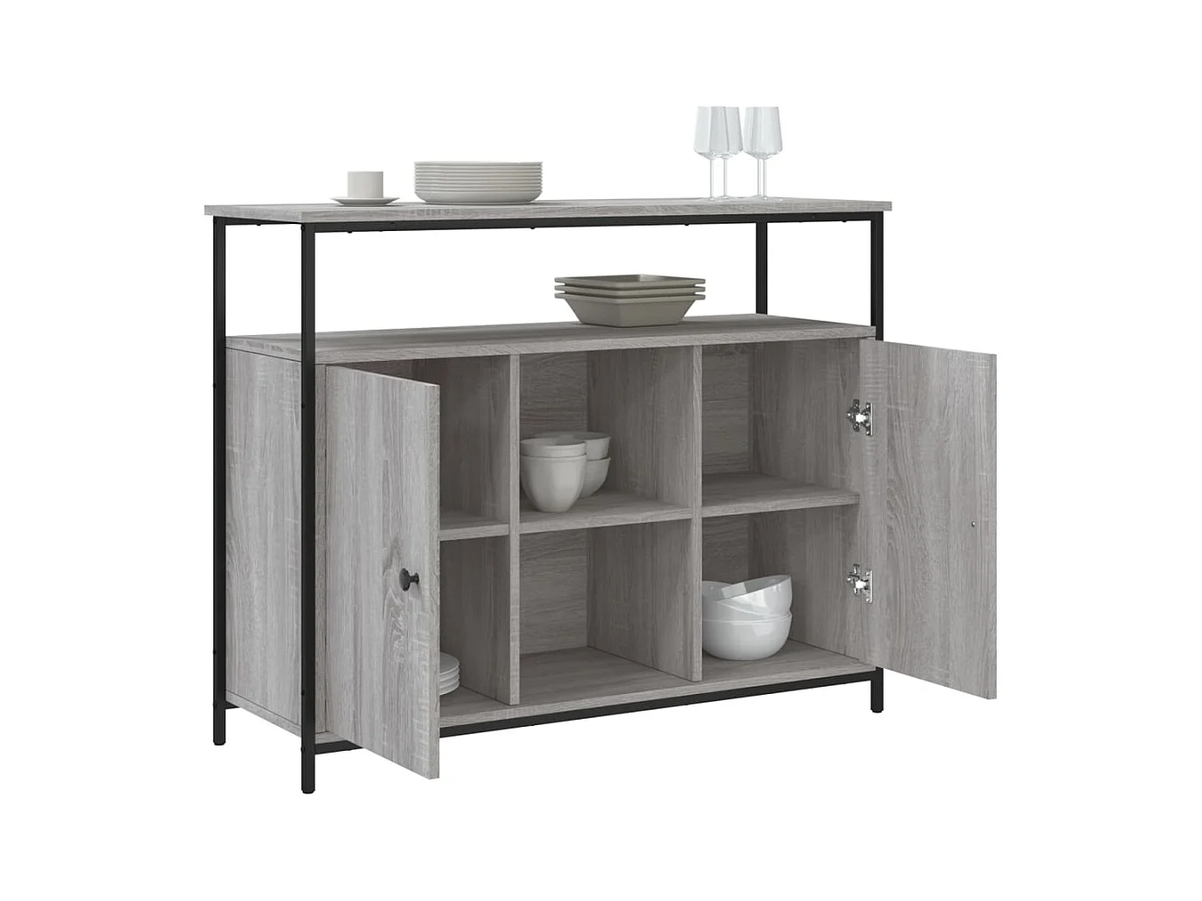 Buffet sonoma gris 100x35x80 cm bois d'ingénierie