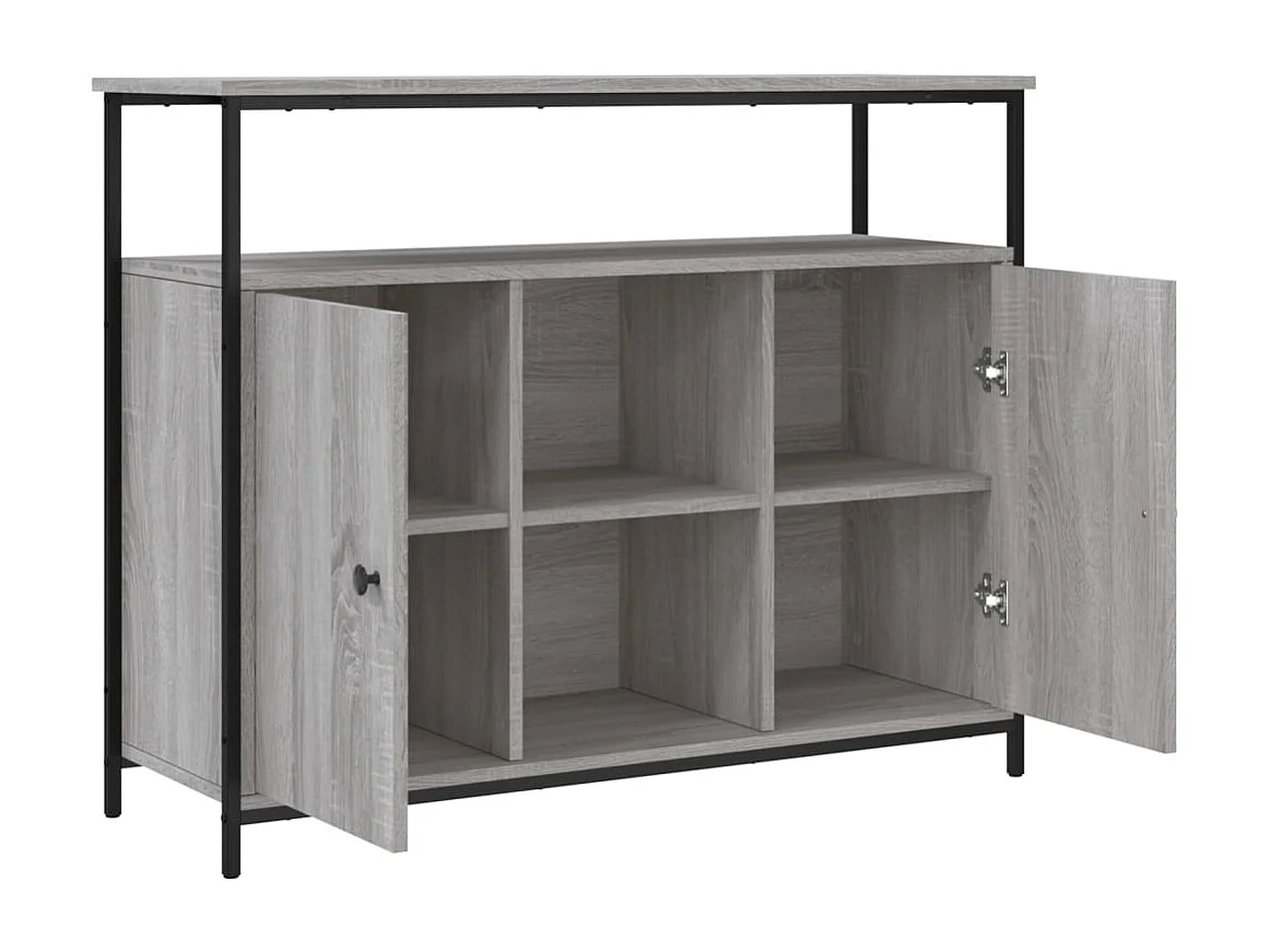 Sonoma grijs dressoir 100x35x80 cm bewerkt hout