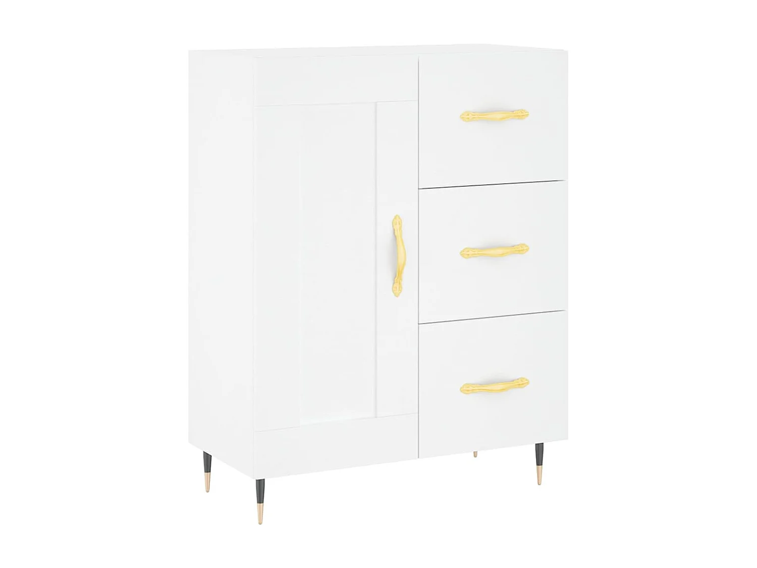 Weißes hohes Sideboard 69,5 x 34 x 180 cm Holzwerkstoff