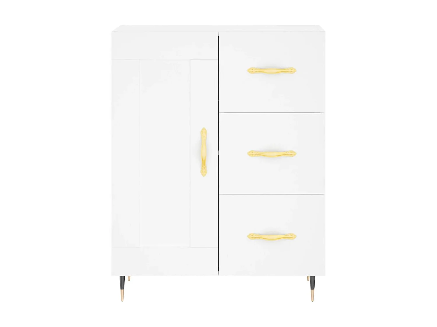 Weißes hohes Sideboard 69,5 x 34 x 180 cm Holzwerkstoff