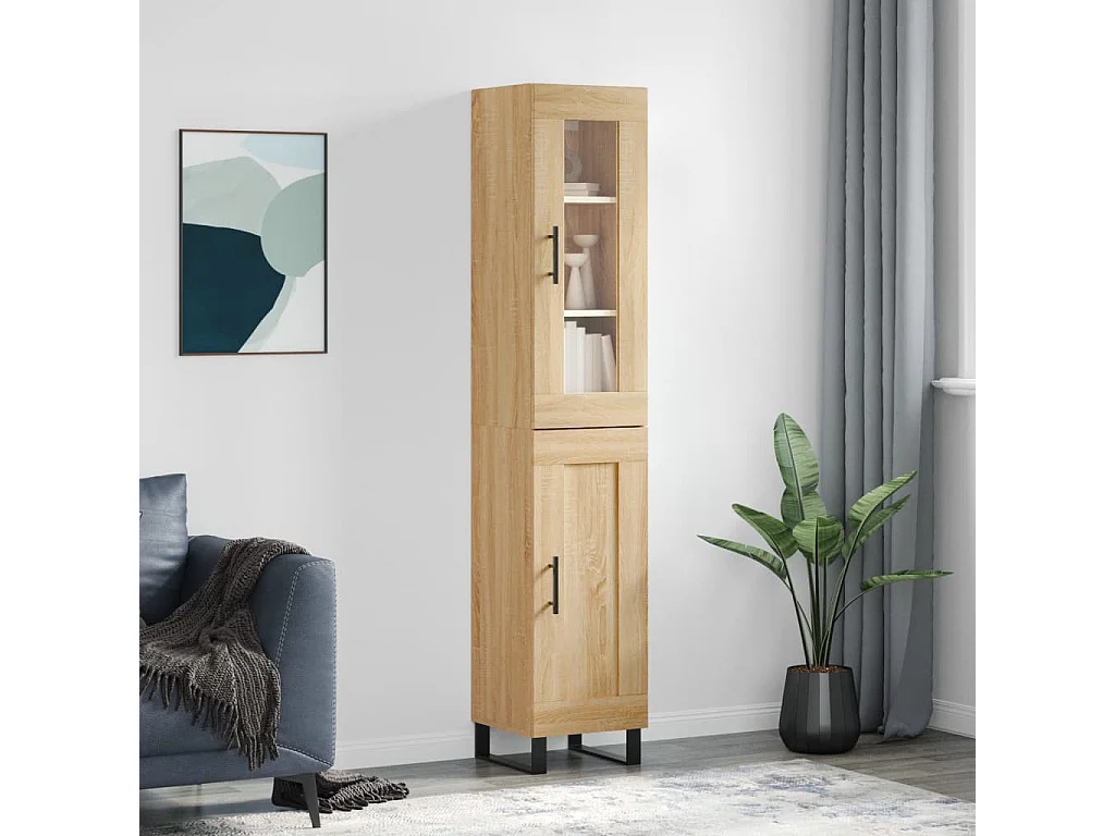 Credenza alta in rovere Sonoma 34,5x34x180 cm Legno ingegnerizzato