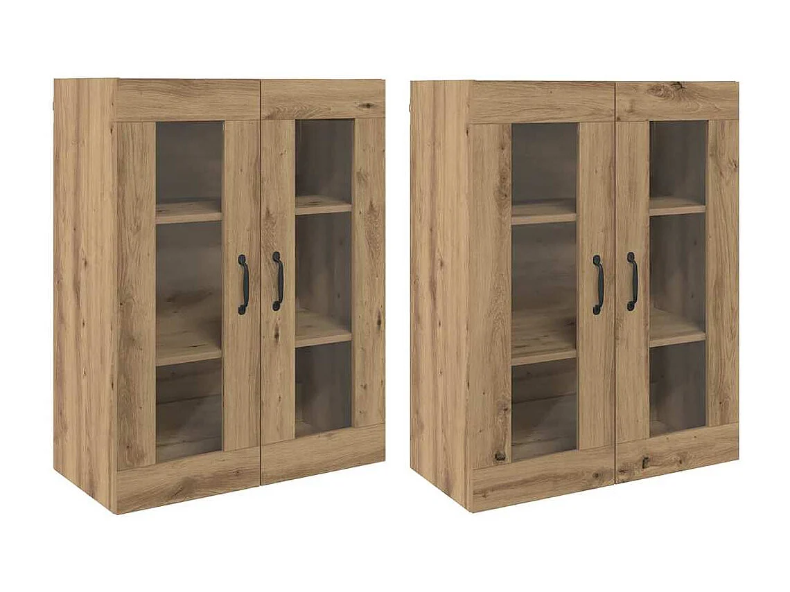 Pensili 2 pezzi in rovere fatti a mano 69,5 x 34 x 90 cm
