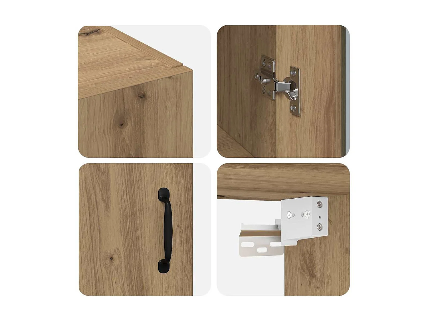Pensili 2 pezzi in rovere fatti a mano 69,5 x 34 x 90 cm