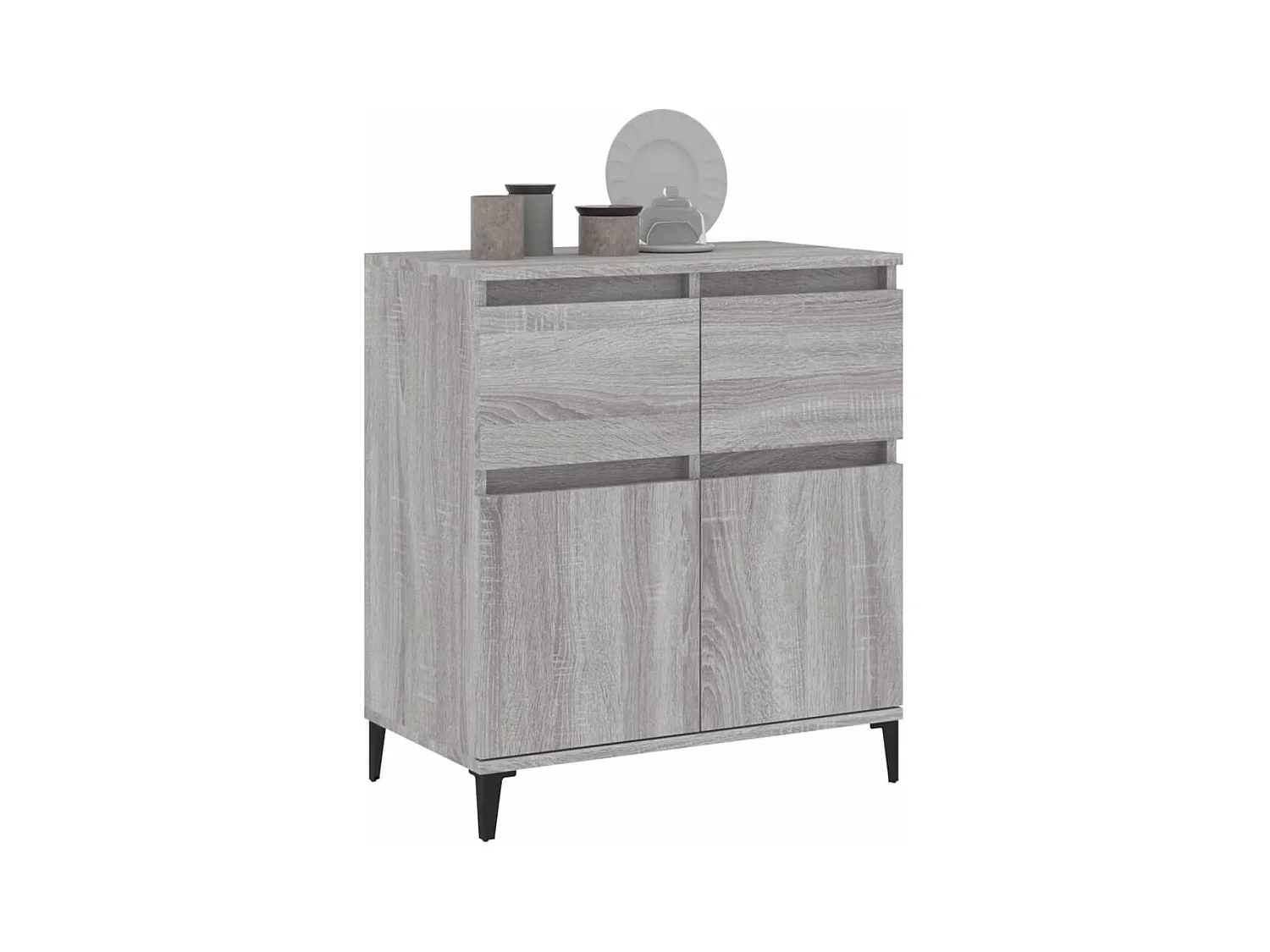 Credenza Sonoma grigia 60x35x70 cm Legno ingegnerizzato