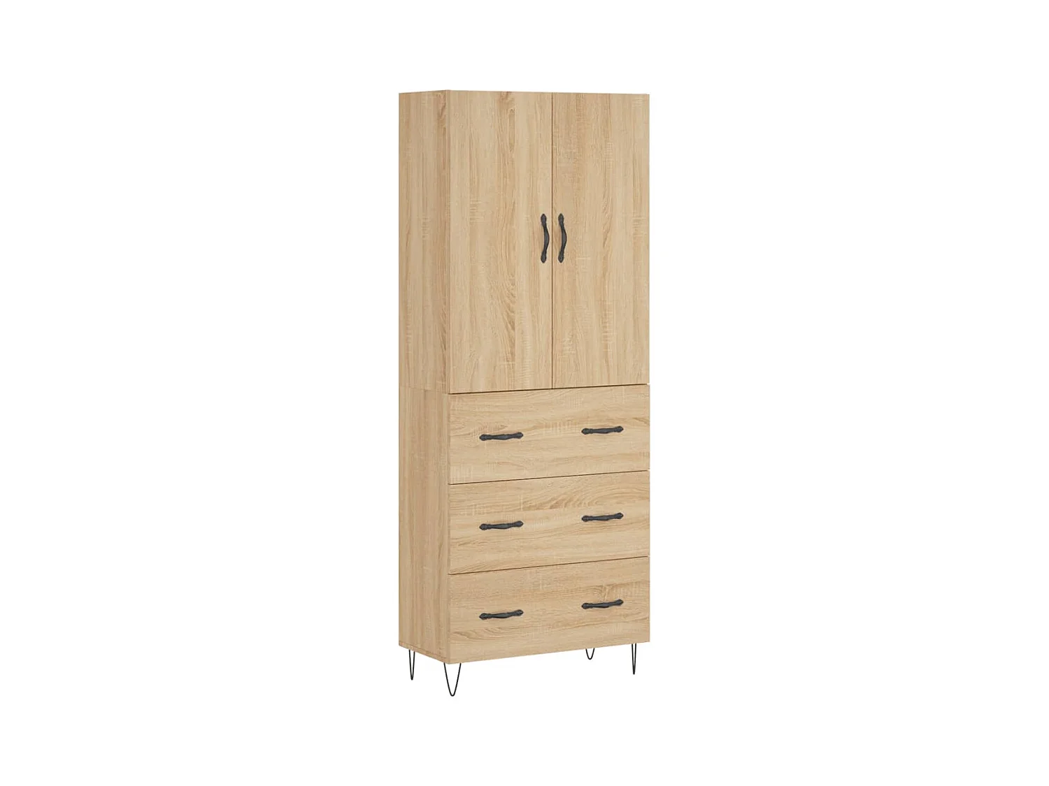 Hoog dressoir Sonoma eiken 69,5x34x180 cm Technisch hout