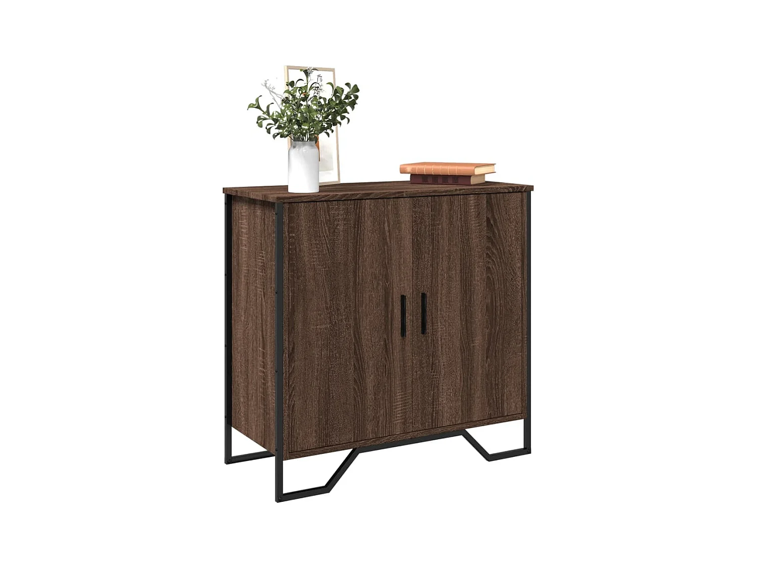 Credenza in rovere marrone 78x35,5x74,5 cm in legno ingegnerizzato