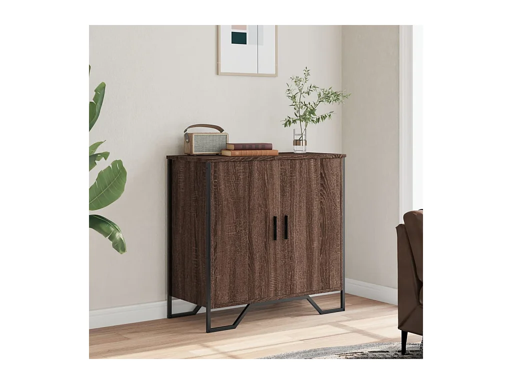 Credenza in rovere marrone 78x35,5x74,5 cm in legno ingegnerizzato
