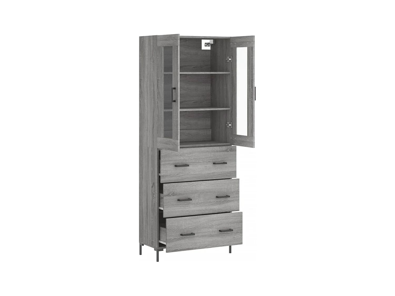 Buffet haut Sonoma gris 69,5x34x180 cm Bois d'ingénierie