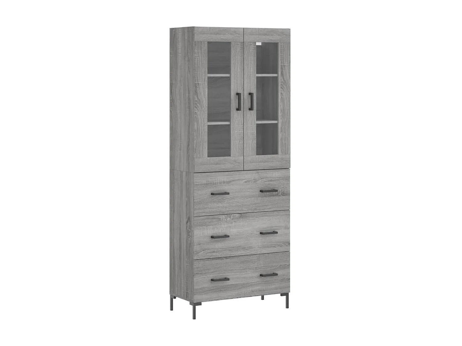 Buffet haut Sonoma gris 69,5x34x180 cm Bois d'ingénierie