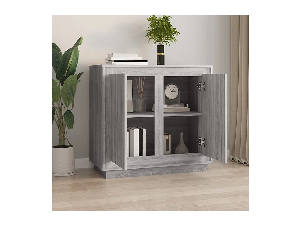 Buffet sonoma gris 80x34x75 cm bois d'ingénierie