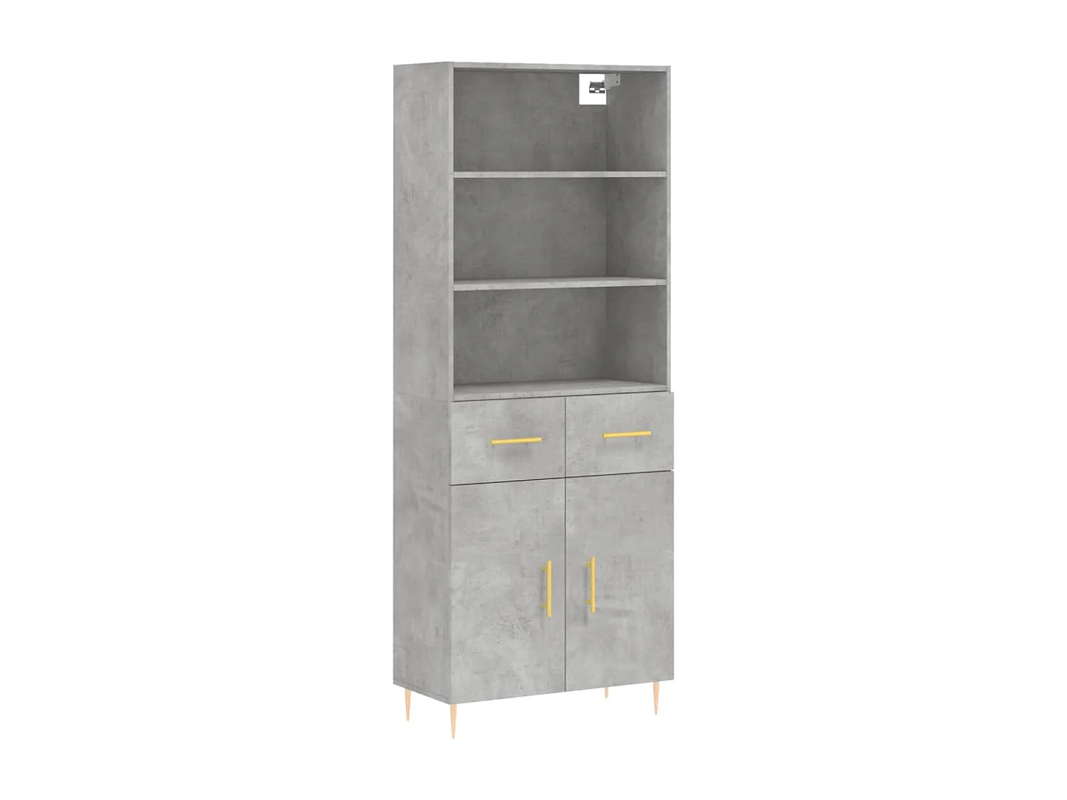 Credenza alta Grigio cemento 69,5x34x180 cm Legno ingegnerizzato
