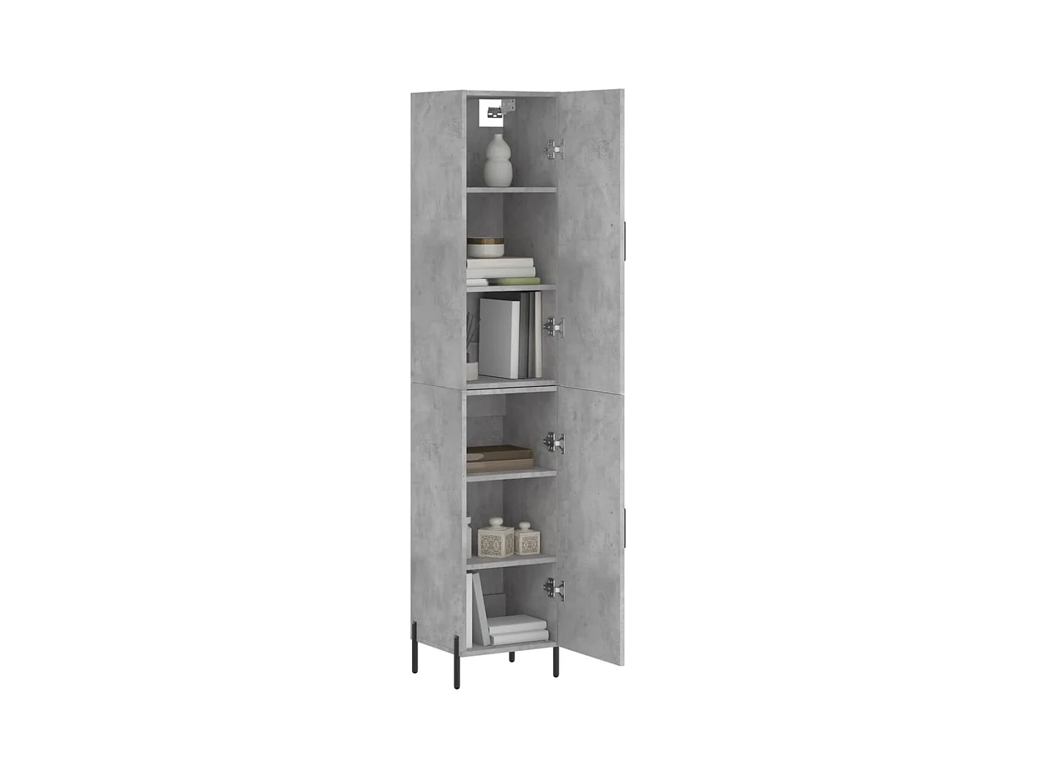 Hoge dressoir Betongrijs 34,5x34x180 cm Technisch hout