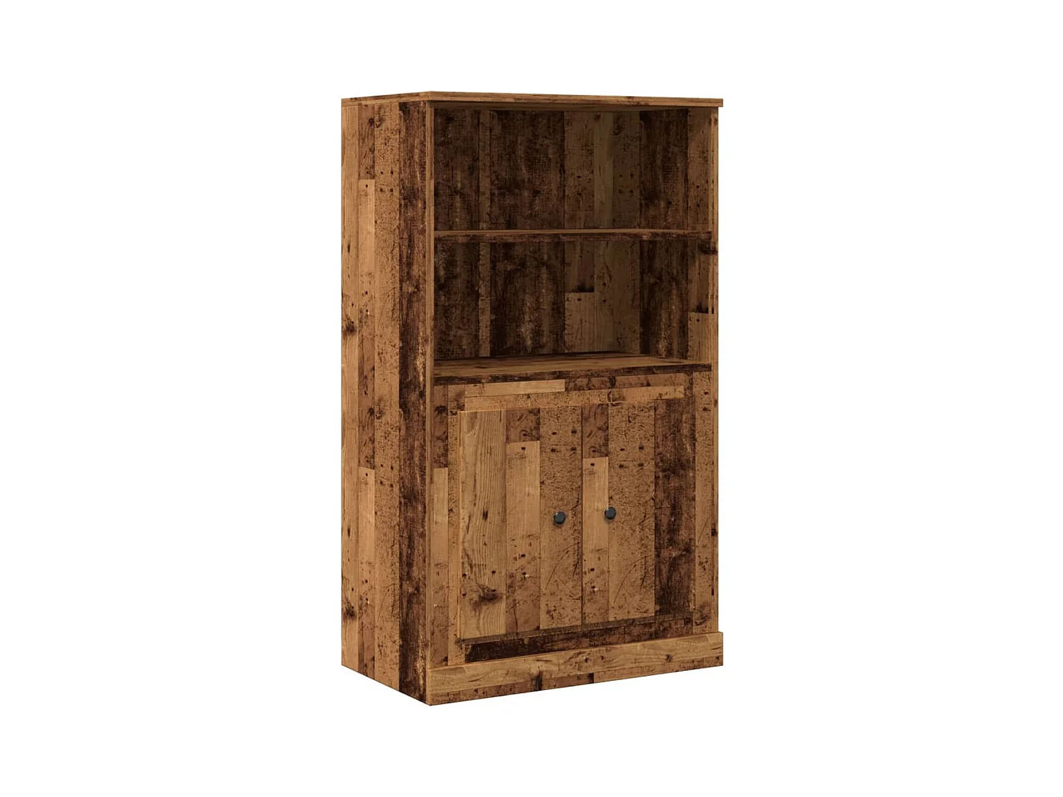Buffet haut vieux bois 60x35,5x103,5 cm bois d'ingénierie