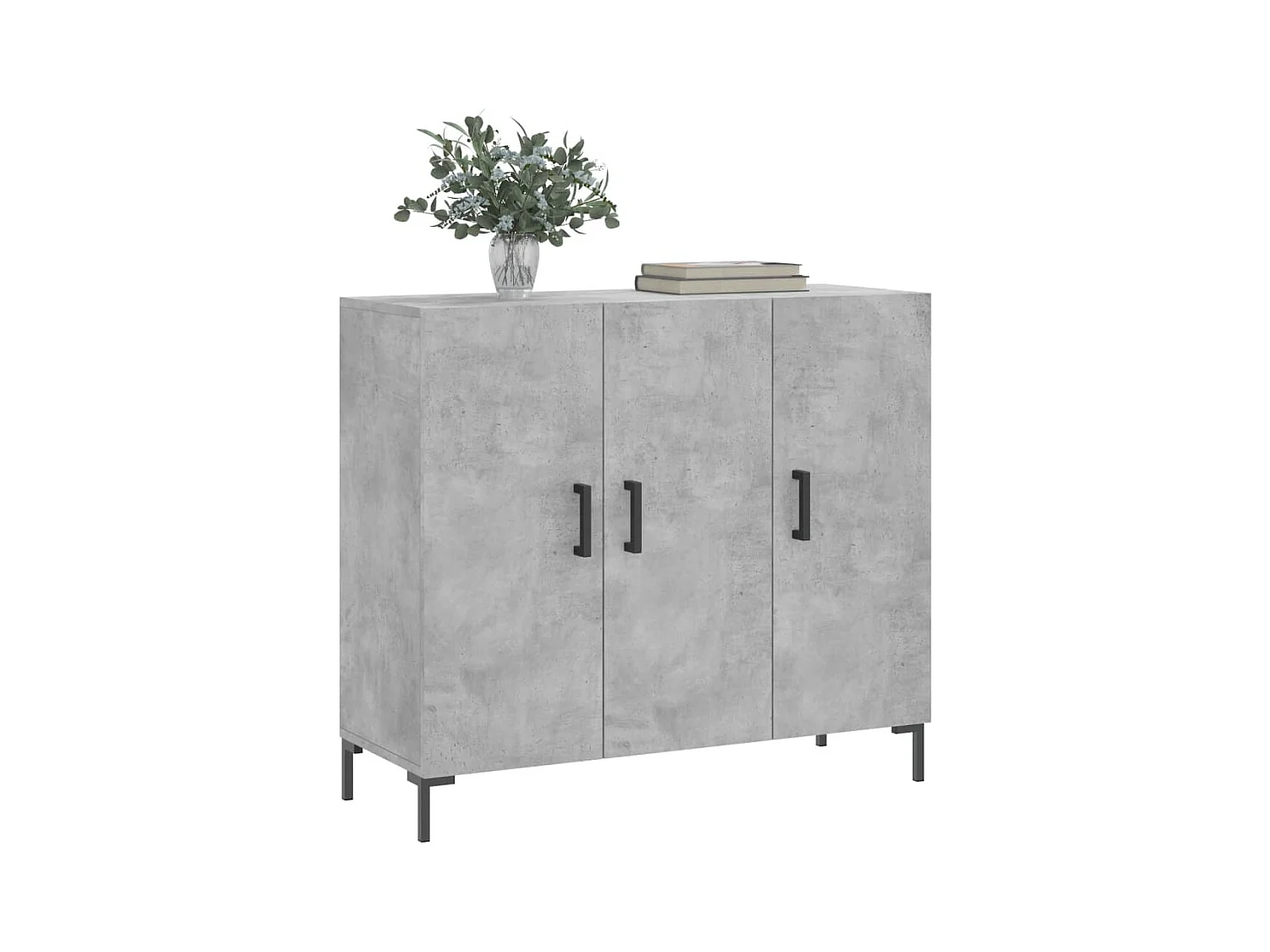 Credenza grigio cemento 90x34x80 cm in legno ingegnerizzato