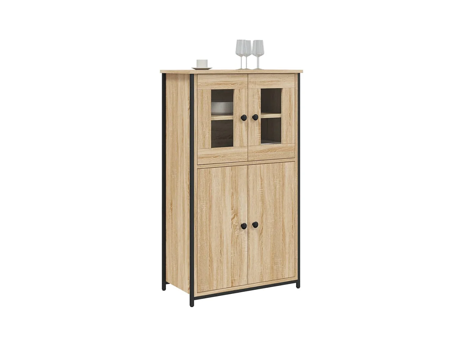 Hoog dressoir Sonoma eiken 62x32x106,5 cm bewerkt hout
