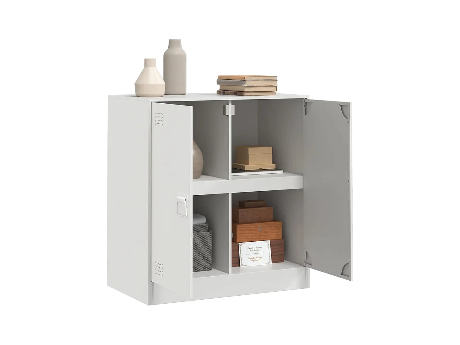 Wit dressoir 67x39x73 cm staal