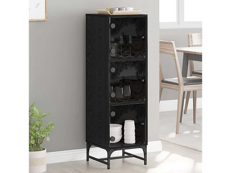 Haut Armoire Chêne noir 35 x 37 x 117 cm Bois d'ingénierie