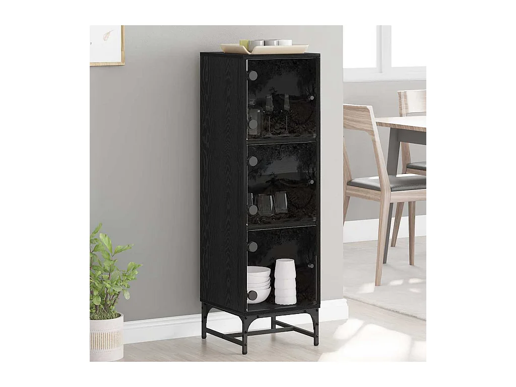 Haut Armoire Chêne noir 35 x 37 x 117 cm Bois d'ingénierie