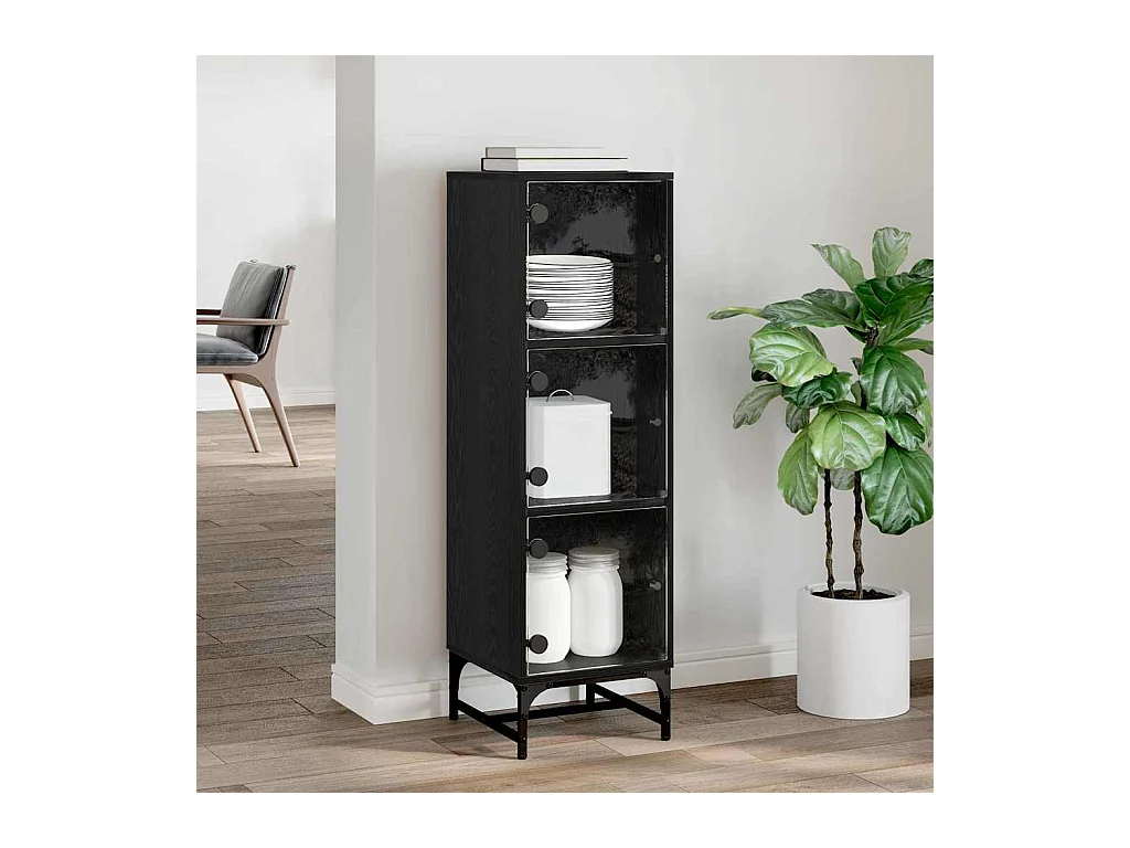 Haut Armoire Chêne noir 35 x 37 x 117 cm Bois d'ingénierie