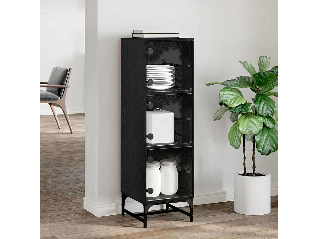 Armario alto Roble Negro 35 x 37 x 117 cm Madera de ingeniería