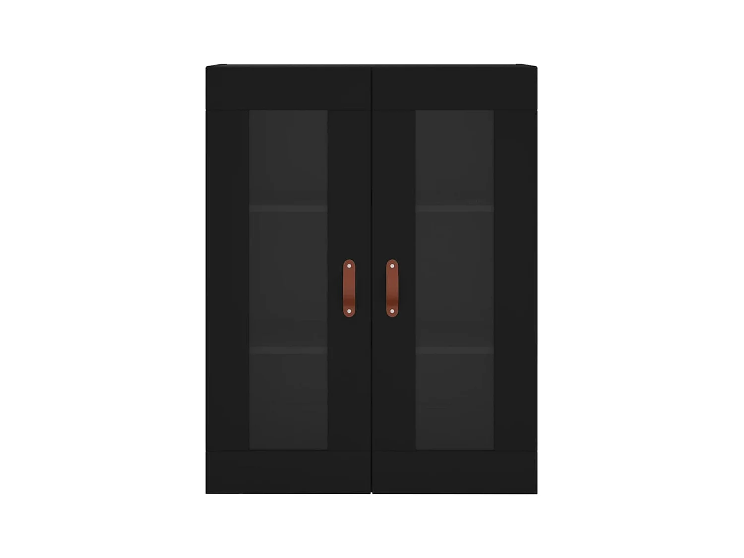 Zwarte hoge dressoir 69,5x34x180 cm Bewerkt hout