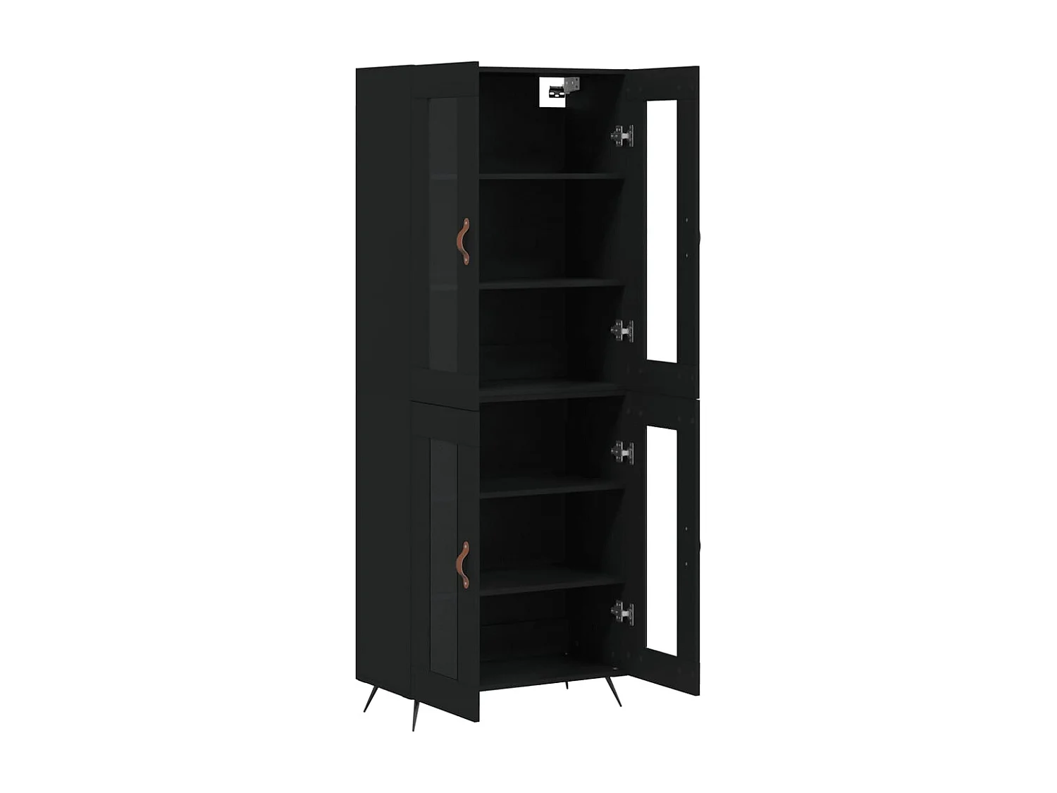 Aparador alto negro 69,5x34x180 cm Madera contrachapada