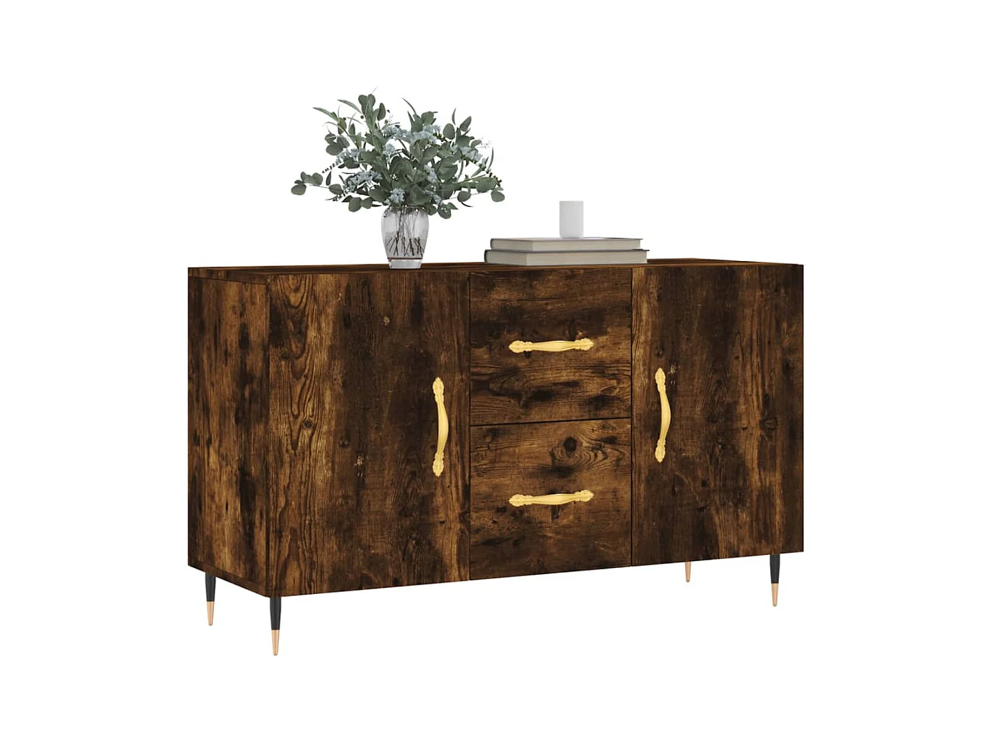 Buffet chêne fumé 100x36x60 cm bois d'ingénierie