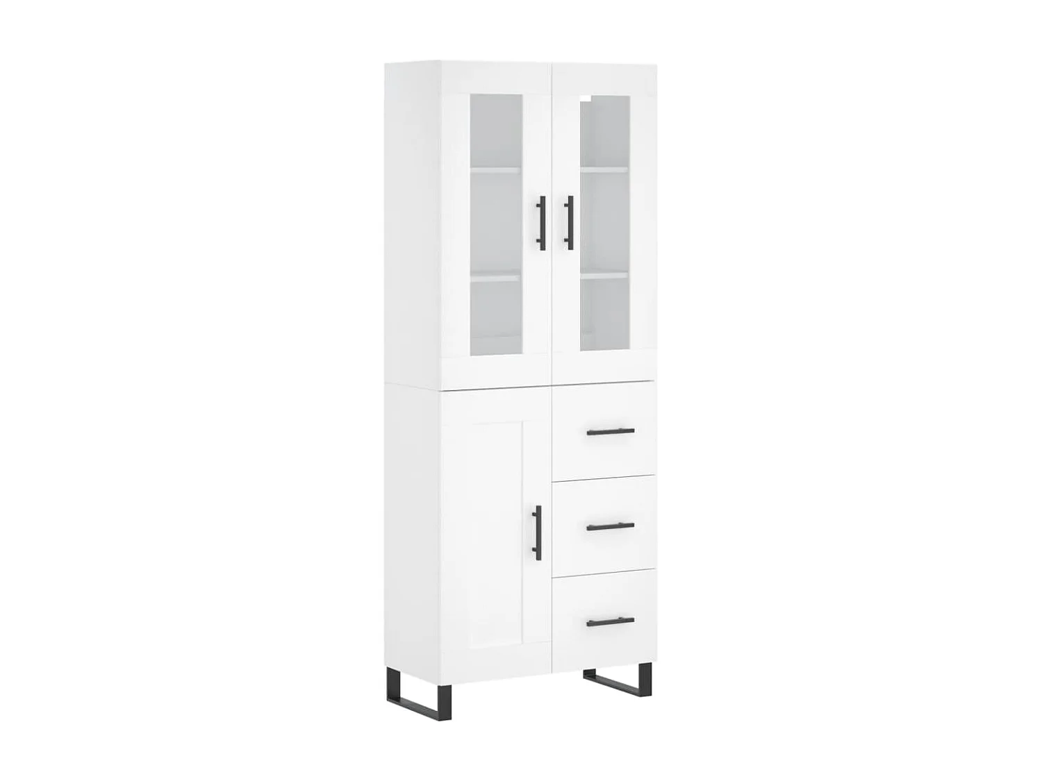 Weißes hohes Sideboard 69,5 x 34 x 180 cm Holzwerkstoff