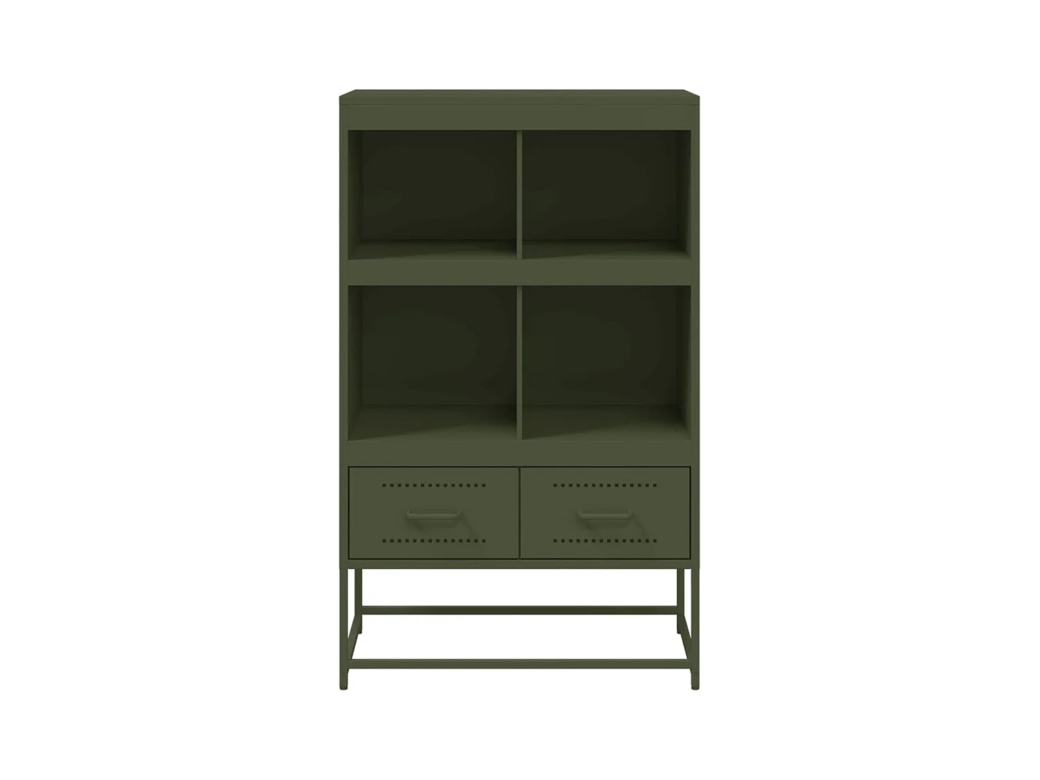 Aparador alto verde oliva 68x39x111,5 cm acero