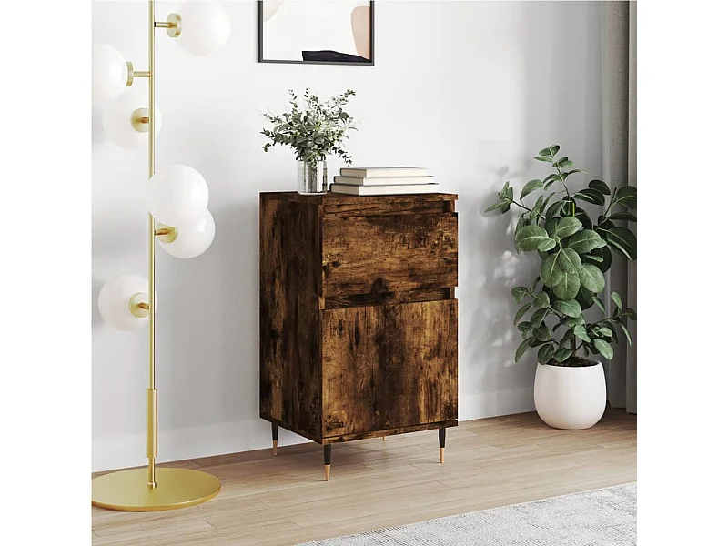 Credenza in rovere affumicato 40x35x70 cm in legno ingegnerizzato