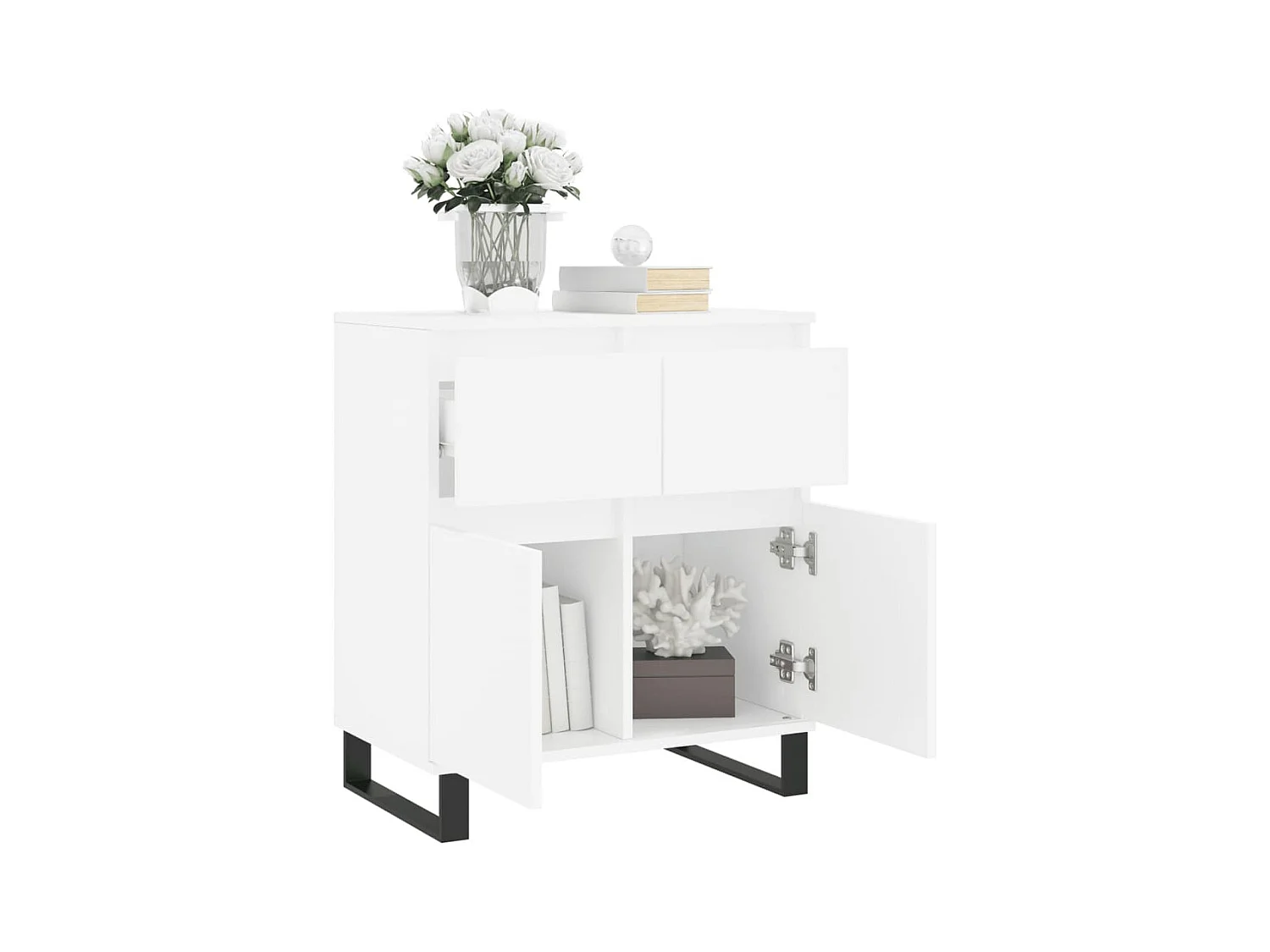 Buffet Blanc 60x35x70 cm Bois d'ingénierie