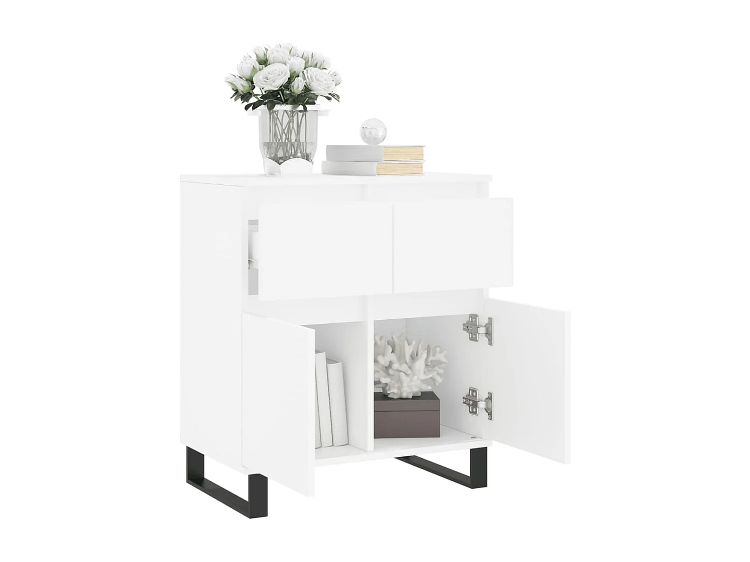 Buffet Blanc 60x35x70 cm Bois d'ingénierie