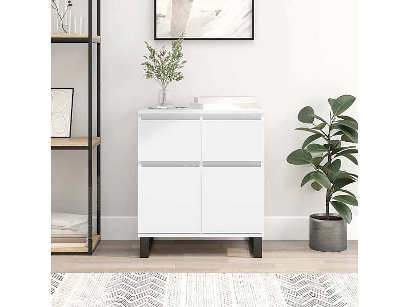 Credenza bianca 60x35x70 cm in legno ingegnerizzato