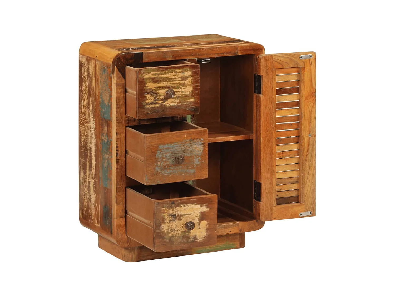 Buffet avec 3 tiroirs 55x30x70 cm bois de récupération massif