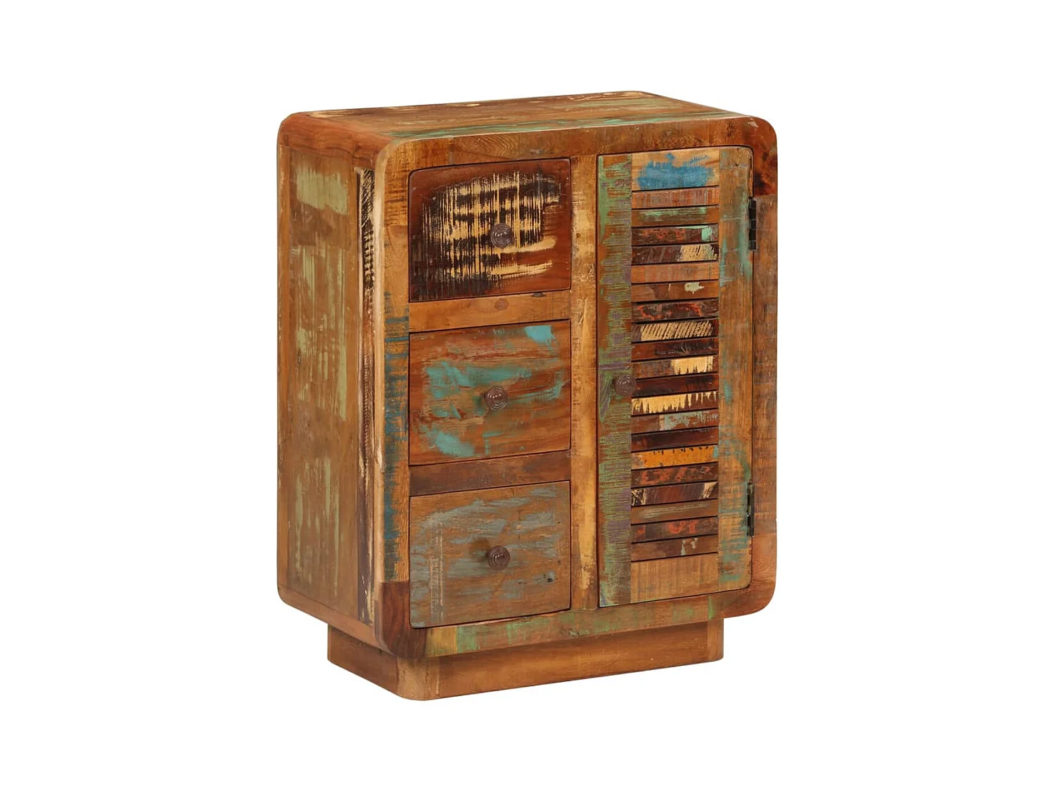 Credenza con 3 cassetti 55x30x70 cm in legno massello di recupero