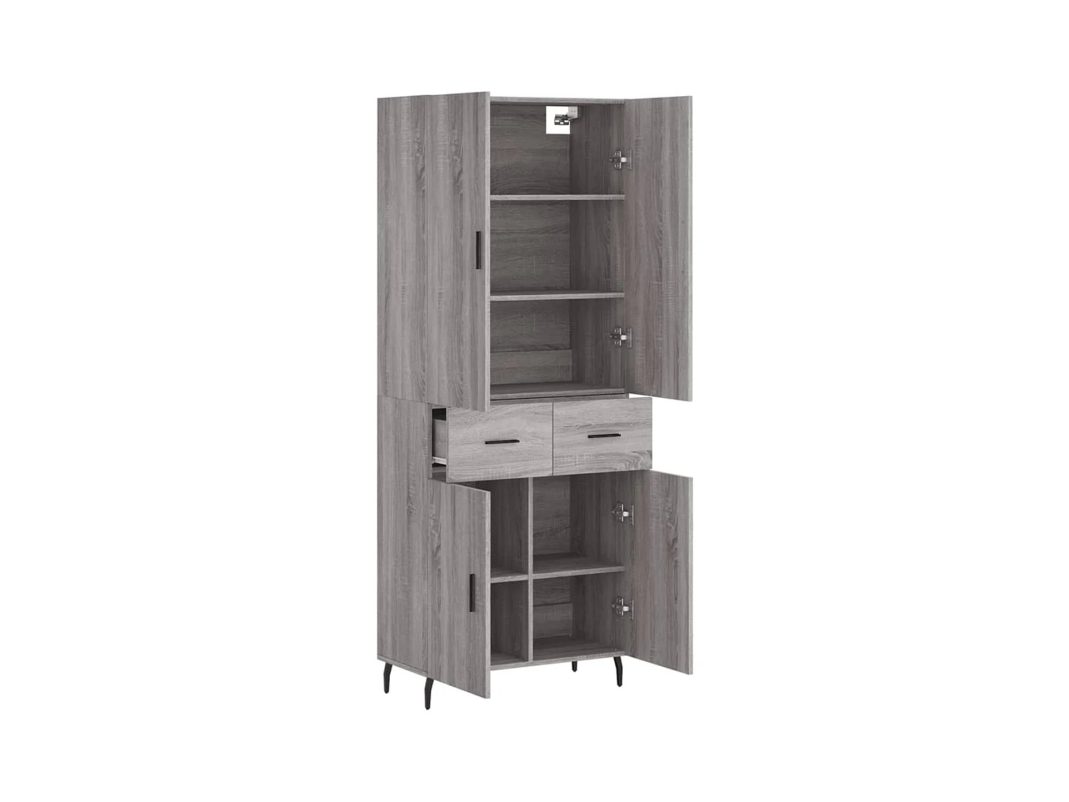Buffet haut Sonoma gris 69,5x34x180 cm Bois d'ingénierie