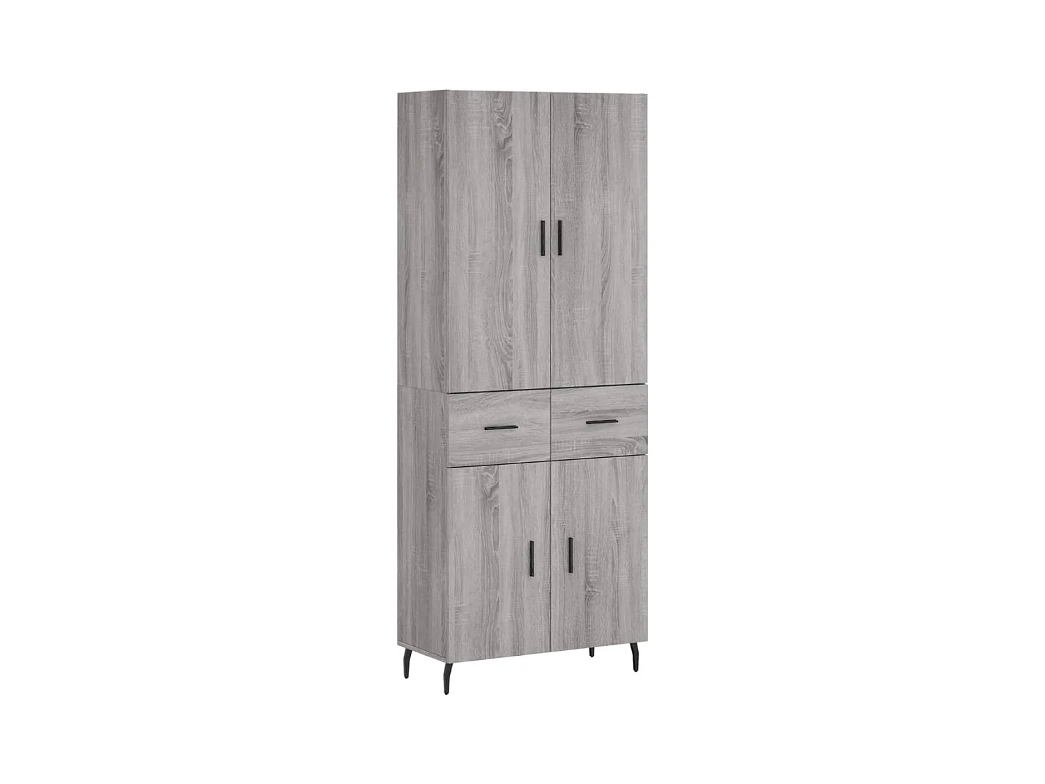 Sonoma hoog dressoir grijs 69,5x34x180 cm Technisch hout