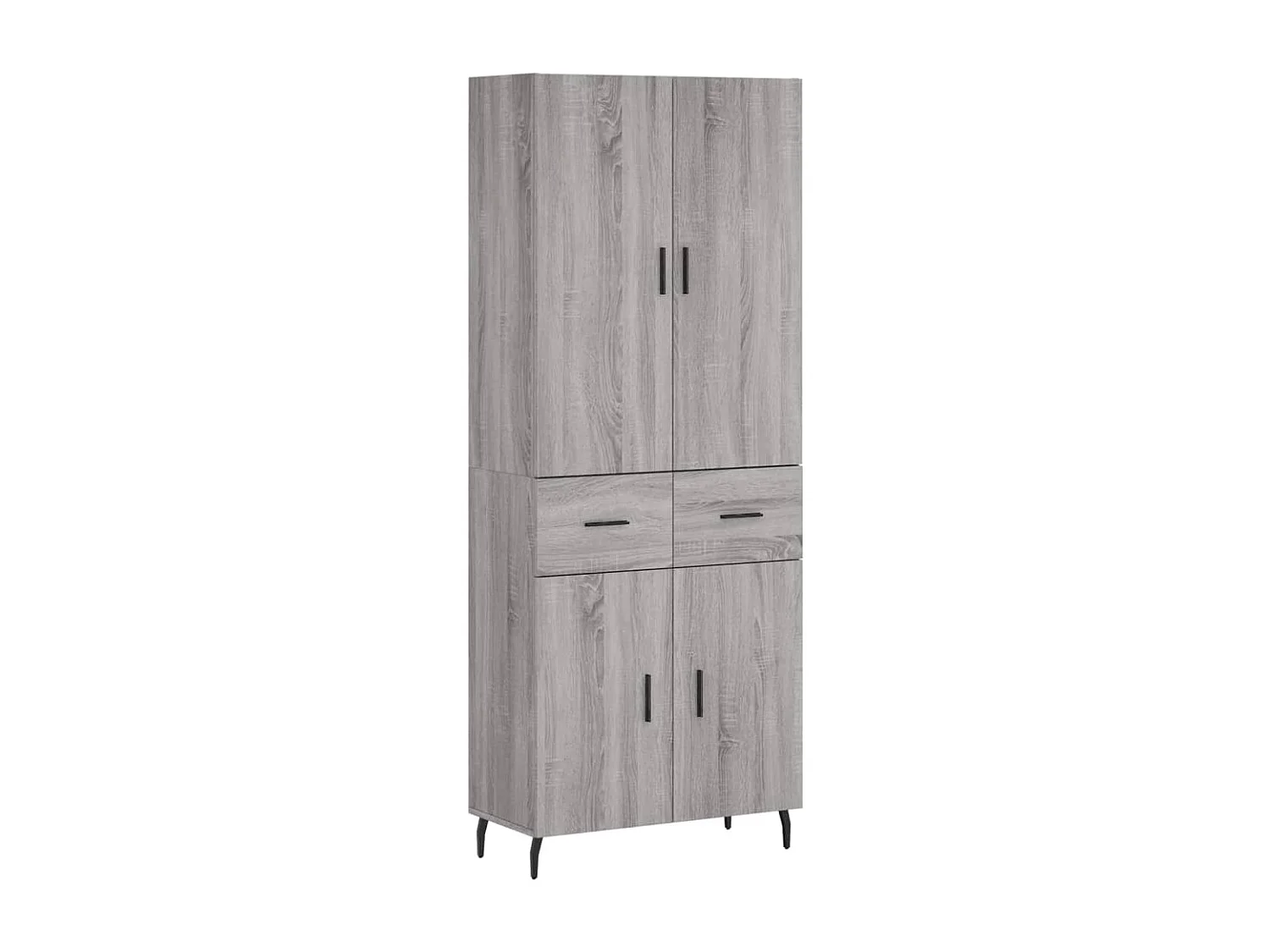 Credenza alta Sonoma grigia 69,5x34x180 cm Legno ingegnerizzato