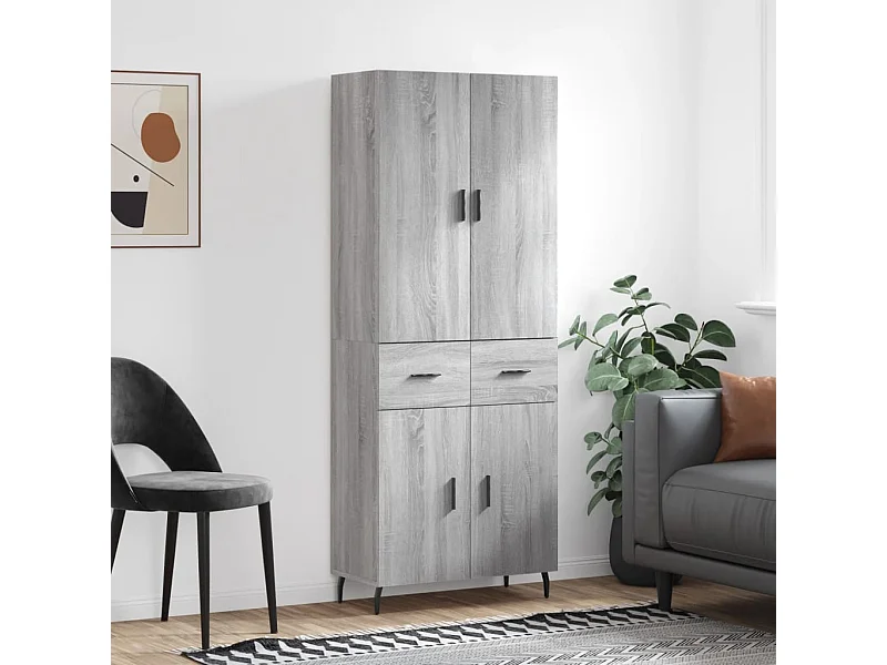 Buffet haut Sonoma gris 69,5x34x180 cm Bois d'ingénierie