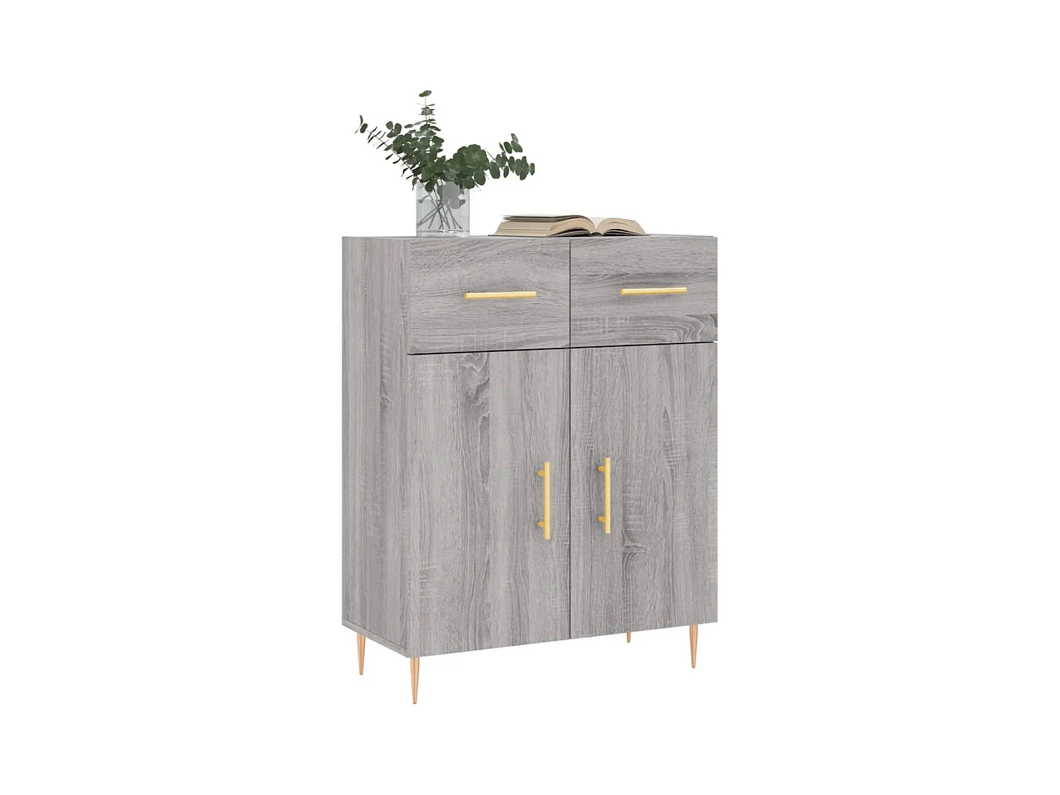 Credenza Sonoma grigia 69,5x34x90 cm in legno ingegnerizzato