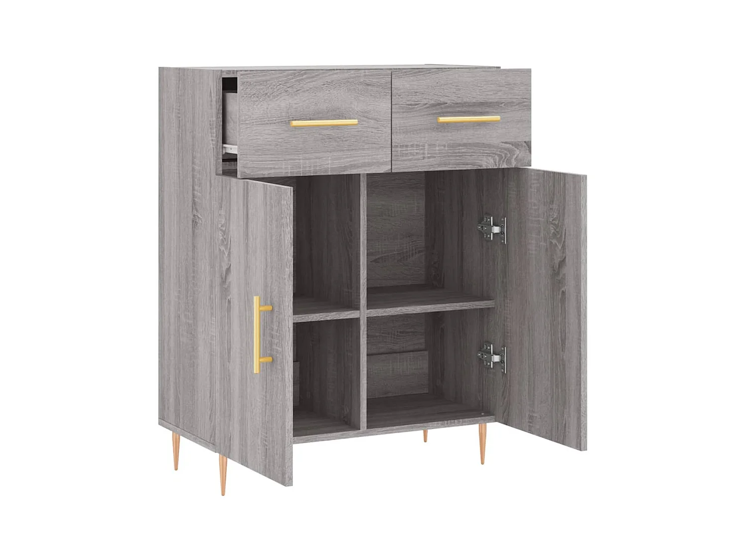 Credenza Sonoma grigia 69,5x34x90 cm in legno ingegnerizzato